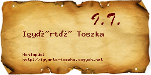 Igyártó Toszka névjegykártya